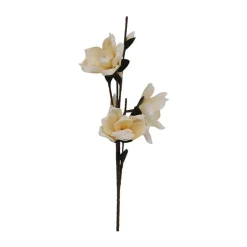 Branche de 3 fleurs de magnolia en mousse coloris ivoire - 22 x 88 cm