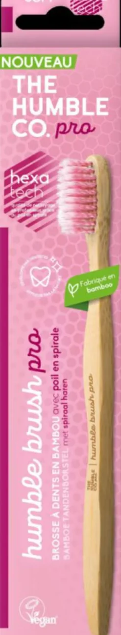 Brosse à dents en Bambou Pro Line soft antibactérienne the Humble Co. - Rose