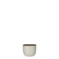 Cache pot rond en céramique blanc Mica Décorations Daan - Ø 7,5cm