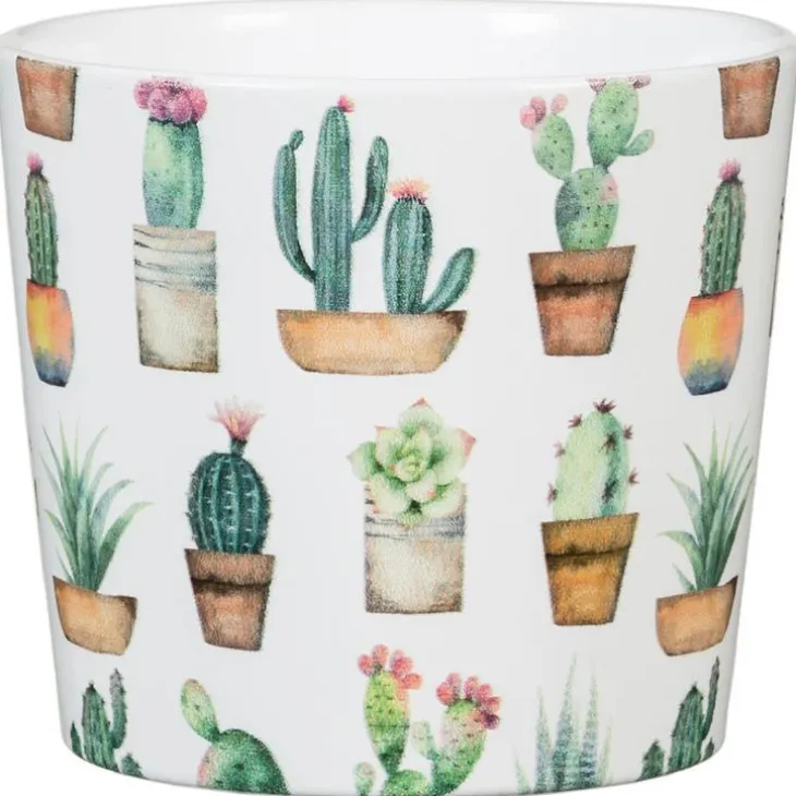 Cache-pot 870 Cactus Garden Ø 11 x H 9,3 cm Céramique émaillée