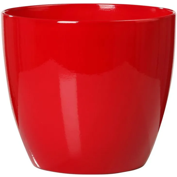 Cache-pot coloris rouge en céramique - Ø 11 cm
