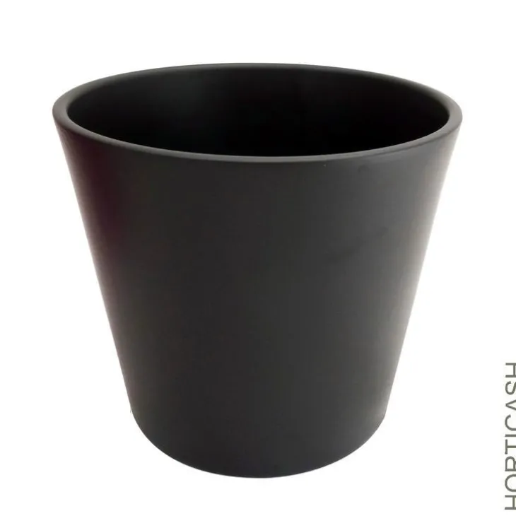Cache-pot en céramique Fresh coloris anthracite - Ø 26 x H 23 cm