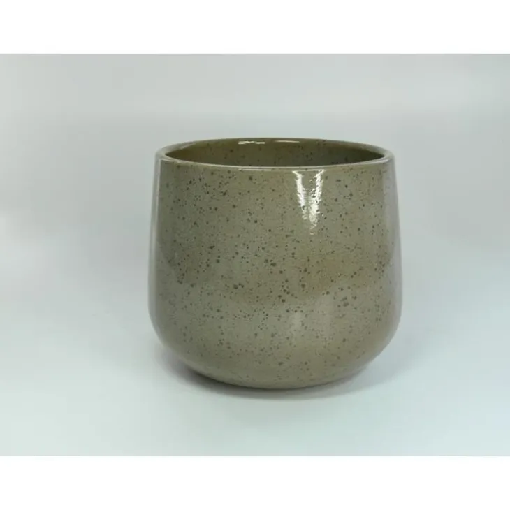 Cache-pot en céramique noisette Collect Naturel Glace - Ø 14/15,5 x H 13 cm