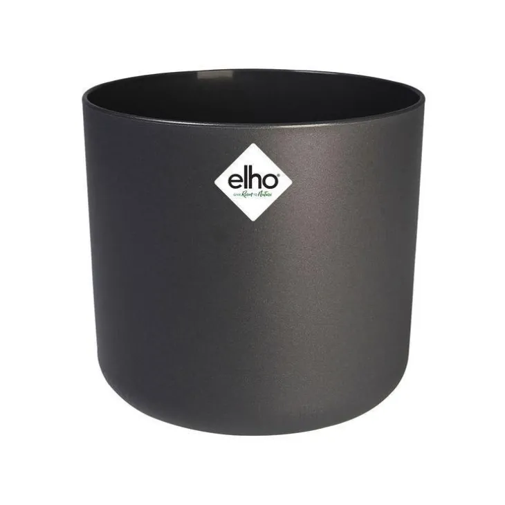 Cache-pot gris anthracite Elho b.for soft - Ø 14 cm