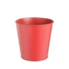 Cache-pot seau coloris rouge en zinc - Ø 18,5 cm