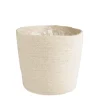 Cache-pot vannerie naturelle coloris blanc en jute - 30 x 28 x 25 cm