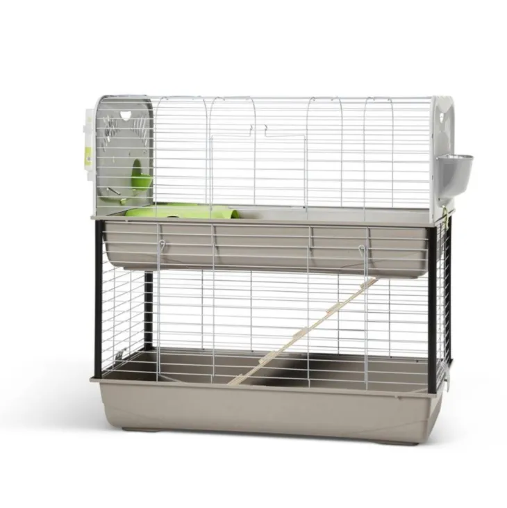 Cage pour lapin ou cobaye Caesar 3 double argent/vert