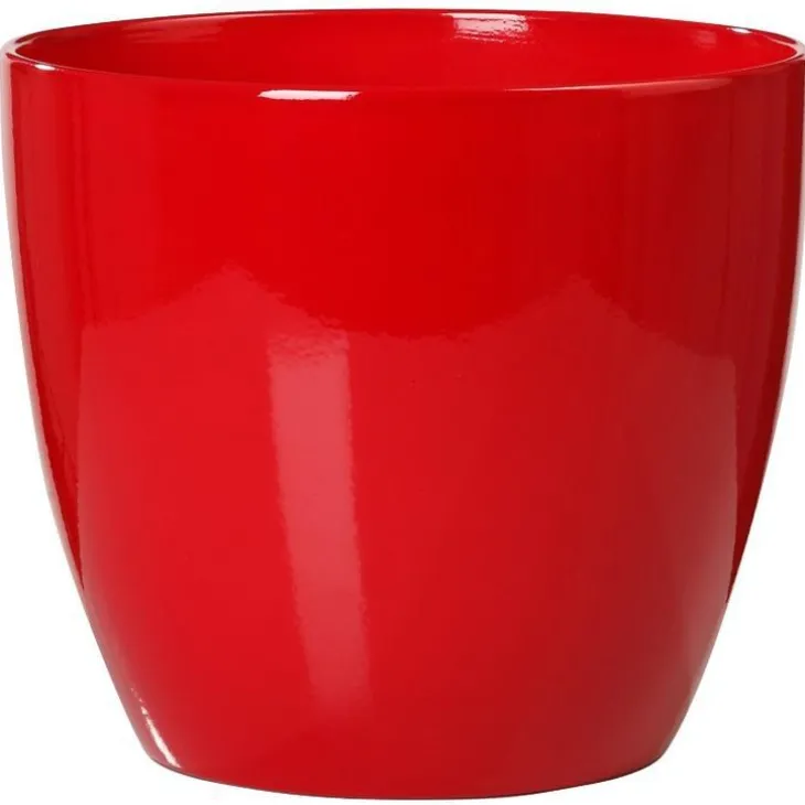 Cahe-pot coloris rouge en céramique - Ø 19 cm