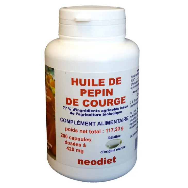 Capsules de pépins de courge bio en boite de 200 unités