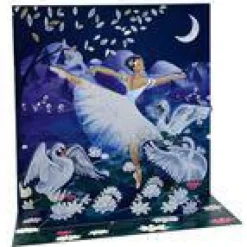Carte double 3D bleue Pictura Danseuse