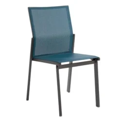 Chaise en aluminium graphite et textylène Abelia - 48 x 54 x 87 cm