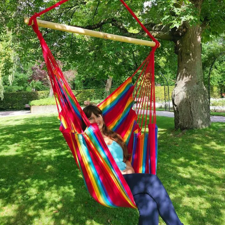 Chaise hamac coloris multicolore Fortaleza en polypropylène Jobek Hamac TranKil - 140 x 110 cm
