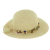Chapeau de paille avec perles Instant Nature Carla