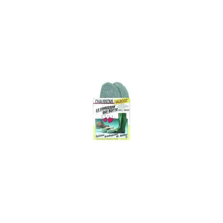 Chaussons grison coloris vert