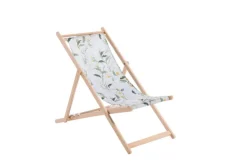 Chilienne avec toile amovible grise à motifs Jasmin - 132 x 55 cm
