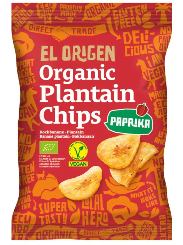 Chips banane plantain au paprika bio El Origen - 80 g