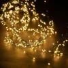 Chute lumineuse pour sapin de Noël micro LED blanc chaud effet flash fil vert – 1,8 m