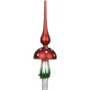 Cimier en verre en forme de champignon rouge - Ø 8 x H 31 cm