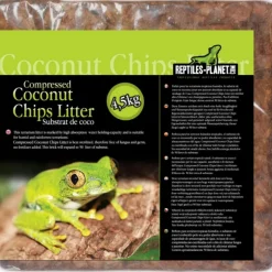 Éclats de coco compressés coloris marron Reptile Planet Coconut Chips Litter - 4,5 kg