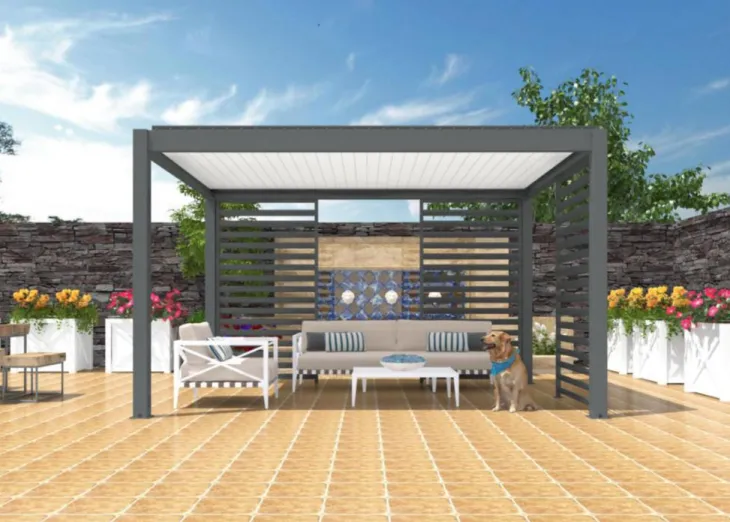 Claustra pergola gris, Eris - Zephir - Star led, Proloisirs Grey