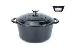 Cocotte ronde en fonte noire - Ø 22 cm