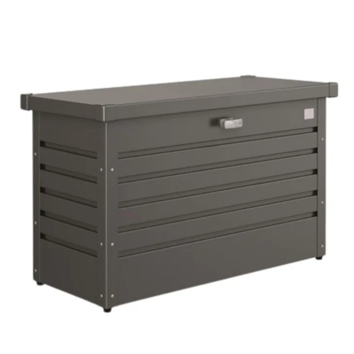 Coffre de jardin 100 en acier galvanisé coloris gris foncé Biohort - 101 x 46 x 61 cm