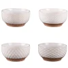 Coffret de 4 coupelles Jaspe coloris beige en grès - Ø 12 cm