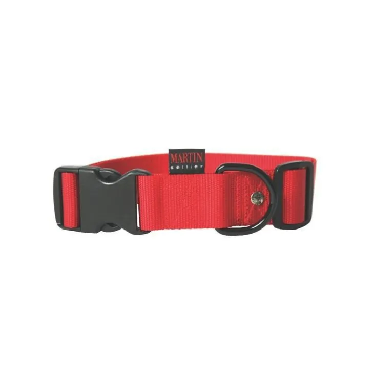 Collier chien réglable 40mm / 50-70cm rouge