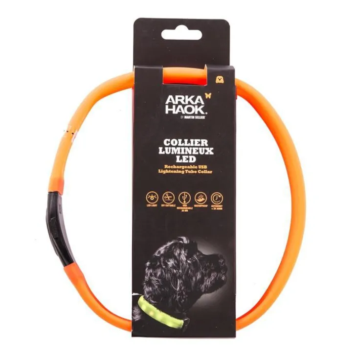 Collier en tube LED orange 2,5x65 cm
