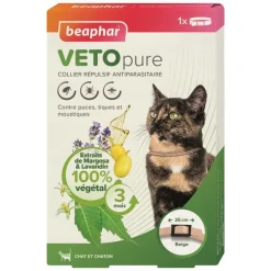 Collier pour chat insectifuge beige Beaphar Vetopure