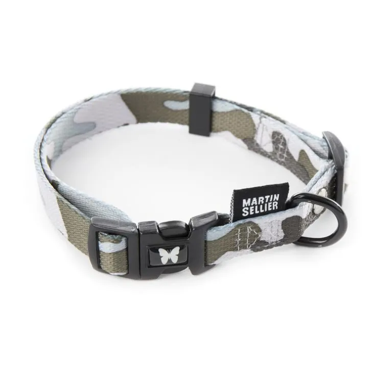 Collier réglable camouflage gris 30/35x1,5 cm
