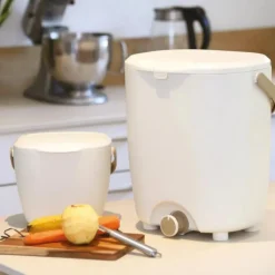 Composteur de cuisine Bokashi coloris beige - 15 L