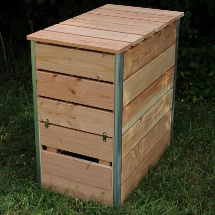 Composteur steel en bois Mon Petit Potager 80 x 45 cm - 246 L