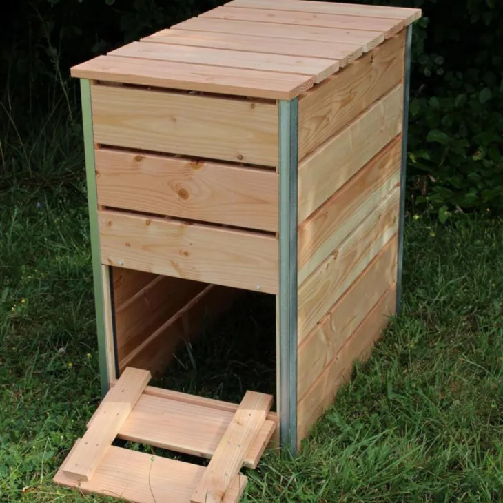 Composteur steel en bois Mon Petit Potager 80 x 45 cm - 246 L