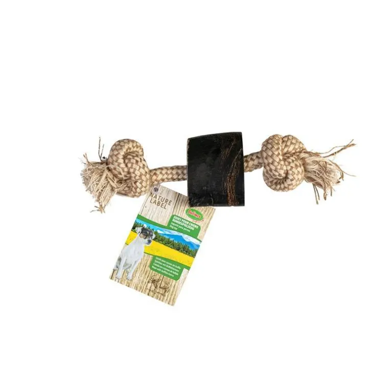 Corne marron avec corde 25 cm