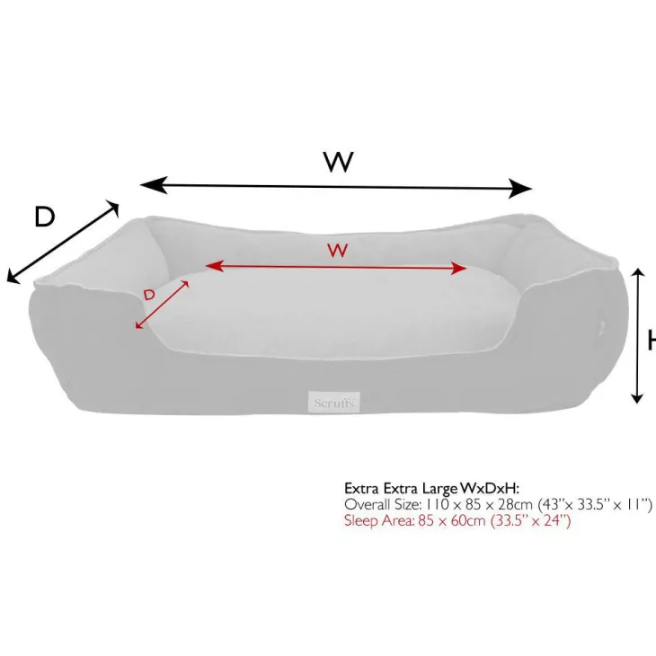 Couchage orthopédique pour chien coloris gris Scruffs Harvard - Taille XXL 110 x 82 x 22 cm