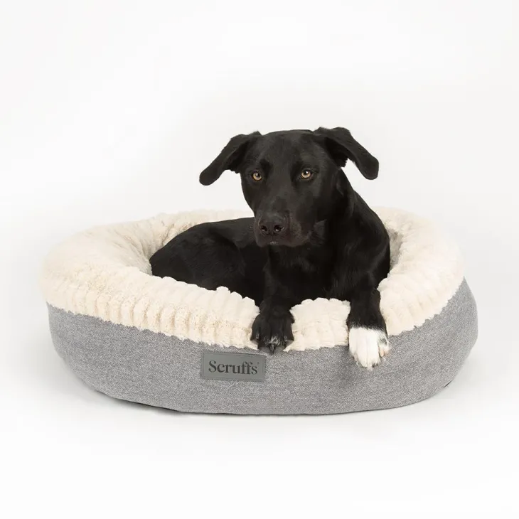 Couchage pour chien coloris gris corbeille ronde Scruffs Ellen - Taille XL Ø 75 cm