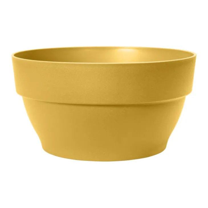 Coupe ronde en plastique recyclé jaune miel Elho Vibia Campana - Ø 27 x H 14 cm
