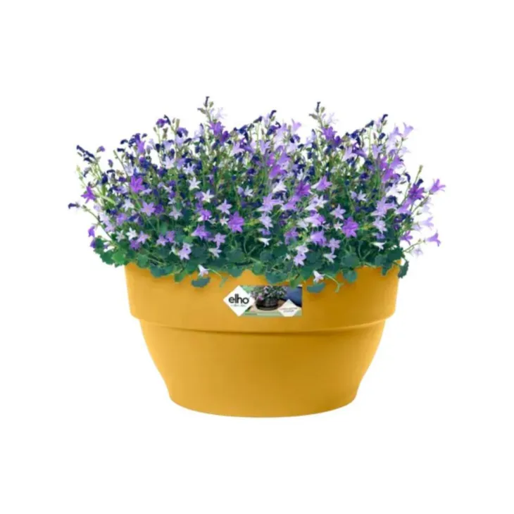 Coupe ronde en plastique recyclé jaune miel Elho Vibia Campana - Ø 27 x H 14 cm