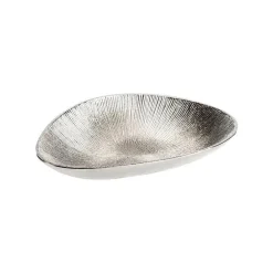 Coupelle triangle en aluminium argenté - 24,4 x 17,4 x 4,5 cm