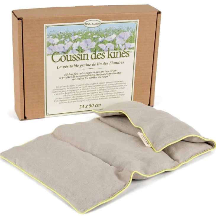 Coussin chauffant des kinés aux graines de lin Mille Oreillers - 24 x 50 cm