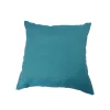 Coussin déco carré en polyester/coton bleu Emeraude - 40 x 40 x 15 cm