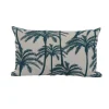 Coussin déco en polyester/coton bleu canard Zabeth - 50 x 30 x 15 cm