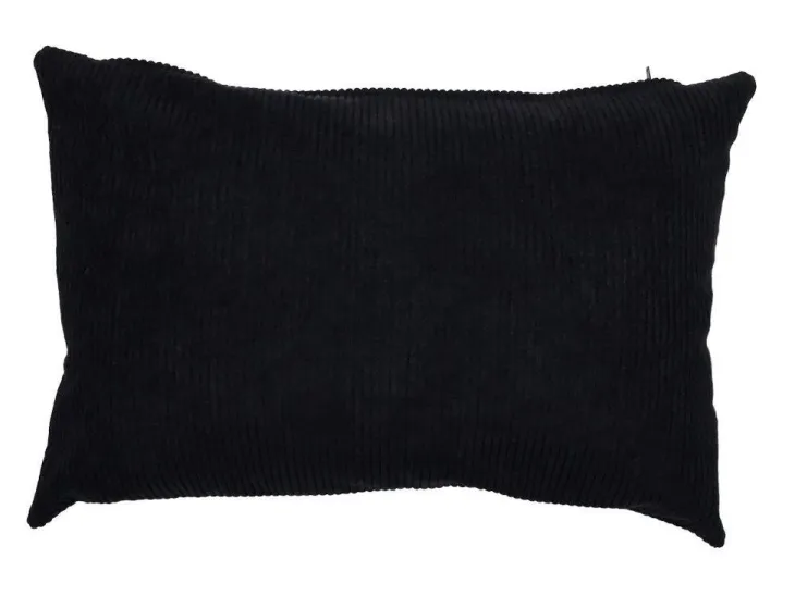 Coussin décoratif Huggy coloris noir en coton - 35 x 50 cm