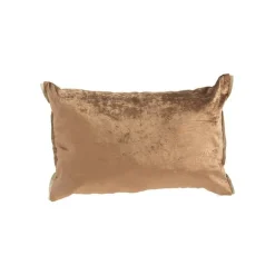 Coussin en coton velours marron uni - 60 x 40 cm