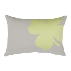 Coussin rectangulaire trèfle gris argile 44 x 30 cm