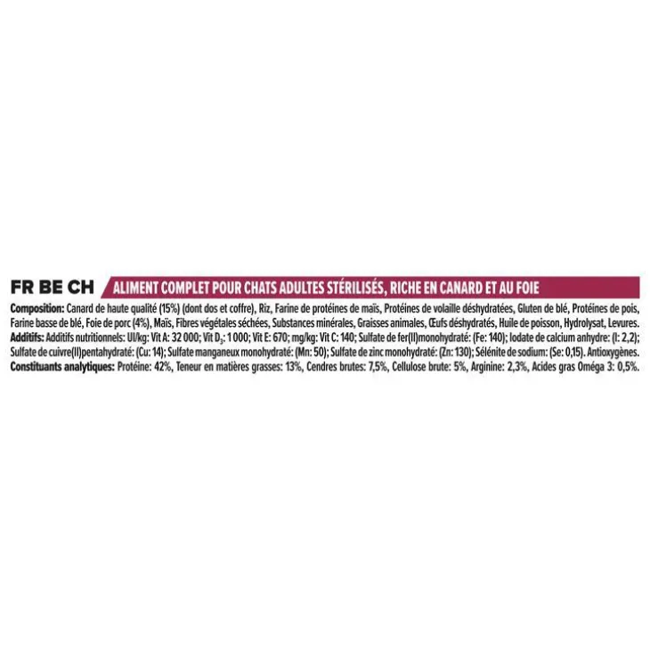 Croquette pour chat adulte stérilisé au canard Pro Plan - 3 kg