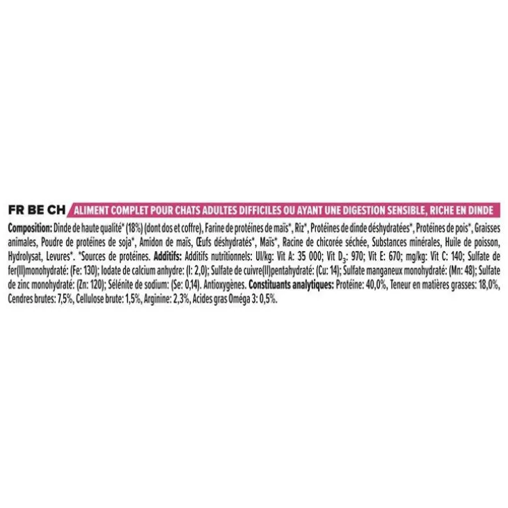 Croquette pour chat adulte sensible à la dinde et riz Pro Plan - 1,5kg