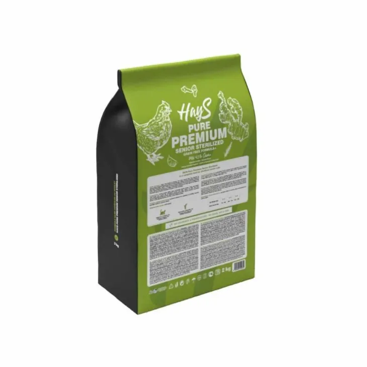 Croquette pour chat mature stérilisé au poulet Hays Pure Premium - 2 kg
