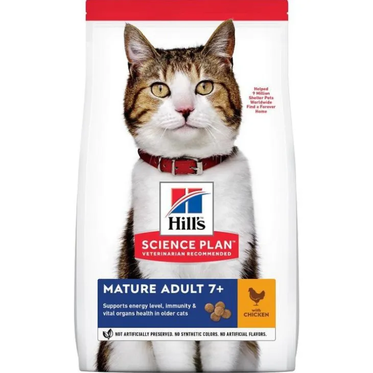 Croquette pour chat mature au poulet Hill's - 3 kg